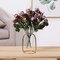 Duovlo 7 Branch 21 Heads Artificial Flowers Bouquet Mini Rose Wedding Home Office Decor,Pack of 2 (2 PCS Purple)